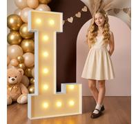 Mixifox 120cm Amarillo Letras Luminosas Grandes, Letra L