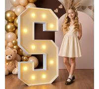 Mixifox 120cm Amarillo Letras Luminosas Grandes, Letra S