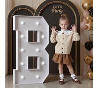 Mixifox 120cm Blanco Letras Luminosas Grandes, Letra B