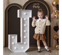 Mixifox 120cm Blanco Letras Luminosas Grandes, Letra J