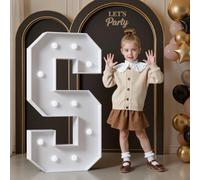 Mixifox 120cm Blanco Letras Luminosas Grandes, Letra S