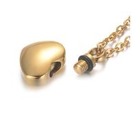 MIXIUJIEN Always Close to Your Heart - 3 collares conmemorativos personalizables en forma de corazón para mascotas, recuerdo grabado para cenizas y pieles (collar dorado grabado)