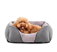 MIXJOY Camas Lavables para Mascotas para Perros y Gatos, Cama ortopédica Suave para Cachorros con Parte Inferior Antideslizante, calmante para Mascotas pequeñas (20 x 19 Pulgadas, Gris)