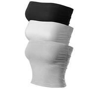 MixMatchy - Camiseta-sujetador tipo bandó sin tirantes para mujer, básica, sin mangas, espalda descubierta, casual, sexi, para salir al aire libre, verano 2025, M