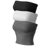 MixMatchy - Camiseta-Sujetador Tipo bandó sin Tirantes para Mujer, básica, sin Mangas, Espalda Descubierta, Casual, Sexi, para Salir al Aire Libre, Verano 2025, S