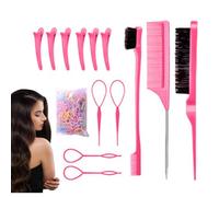 Mixnexorad Juego De Peines Para El Cabello,Cepillo Para Cardar - Kit De Peines Portátiles Para Mujeres Y Niñas Para Acolchado Salón Barbería Hogar Viaje