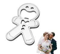 Mixnexorad Llavero abrebotellas creativo - Abridor de metal con forma de hombre de jengibre - Práctico abridor de botellas, insertos de hardware para bodas, fiestas de vino, torneado de madera,