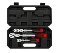 MIXPOWER Juego de 3 llaves de trinquete de cabeza flexible, 1/10.2 cm, 3/20.3 cm y 1/5.1 cm, 72 dientes, CR-V