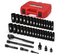 MIXPOWER Juego de llaves de impacto de 1/2 pulgadas, SAE/Metric de 36 piezas