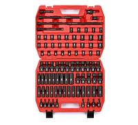 MIXPOWER Juego de llaves de vaso de impacto de 38 pulgadas, 87 piezas de profundidad y estándar SAE y métrico14 pulgadas a 34 pulgadas y 619 mm, enchufes universales de impacto, enchufes de