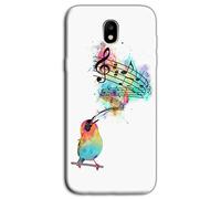 Mixroom - Carcasa de TPU silicona blanda para Samsung Galaxy J7 Edición 2017 M759 Gorrión Ruiseñor con partitura