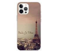 Mixroom - Carcasa trasera de TPU silicona blanda para iPhone 16 Pro Max fantasía Paris Je T'aime H120