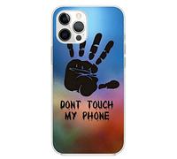 Mixroom - Carcasa trasera de TPU silicona blanda para iPhone 17 con diseño de mano Don't Touch My Phone M780