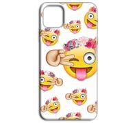 Mixroom - Carcasa trasera de TPU silicona blanda para iPhone 17 Pro fantasía Emoticon guiño Victoria S278