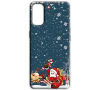 Mixroom - Funda Back Case de TPU silicona blanda para Samsung Galaxy M52 5G fantasía Papá Noel y el reno U867