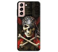 Mixroom - Funda Back Case de TPU silicona blanda para Samsung Galaxy S21 Plus fantasía Techo Pirata con Bandana M526