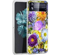 Mixroom - Funda Back Case de TPU Silicona Suave para Samsung Galaxy Z Flip 3 5g Fantasía Flores U820