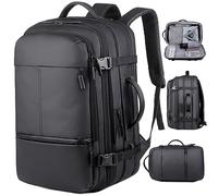 Mixroom - Mochila de viaje extensible impermeable porta PC para hombre Maleta equipaje de mano 25 x 30 x 49 cm Bolsa Grande Funda Porta Ordenador Portátil hasta 16 pulgadas Con Carga USB Negro Z31