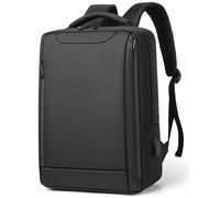 Mixroom - Mochila porta PC con compartimento funda para ordenador portátil, bolsa para ordenador portátil de hasta 15,6 pulgadas, con conexión USB, para escuela, viaje, casual, Z38, Negro , M