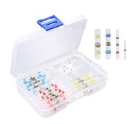 Mixta del encogimiento del calor Terminales Sordering tubo impermeable de manguitos de soldadura eléctrica cable aislado Butt Conectores Kit,Compacta y ligera(50pcs with box)