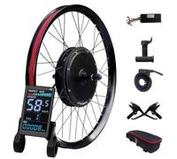 Mixtric 48V 2000W Kit ConversióN Bicicleta EléCtrica Rueda Libre con TraccióN Trasera 24/26/27,5 Pulgadas, Kit Motor Buje Trasero con Pantalla LCD y Bolsa Almacenamiento, para Bicicleta MontañA,24in