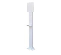 Mixtric Base Carga VehíCulos EléCtricos Exterior Montaje Suelo, Pedestal Conector Carga Independiente con Conector MóVil, Compatible Cargadores Wallbox,Blanca,Back Panel