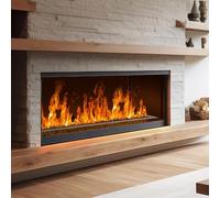 Mixtric Chimenea EléCtrica, Chimeneas Vapor Agua 3D, Llama Atomizada Realista, Estufa Chimenea EléCtrica Vapor con Control Mediante Pantalla TáCtil/Mando Distancia, Llenado AutomáTico Agua,120cm