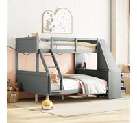 Mixtric Literas Completas Escritorio, Estructura Madera, Tres Cajones Y Un Estante, Amplio Espacio De Almacenamiento, para NiñOs, NiñAs Y Adolescentes,A