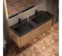 Mixtric Mueble BañO Flotante con Lavabo, Moderno Mueble De BañO De Pared con Espacio De Almacenamiento, Encimera Y Cajones De Cierre Suave