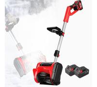 Mixtric Pala Quitanieves InaláMbrica 30 Cm, Soplador Nieve EléCtrico PortáTil con 2 BateríAs ExtraíBles, Mango TelescóPico 93-125 Cm, Lanzador Nieve Recargable Exteriores para Patios y Granjas