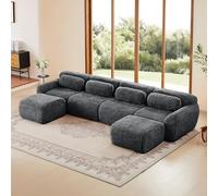 Mixtric Sofá Modular Moderno Sala Estar, Sofá Tela Suave Sin Estructura RíGida, Sofá Dos Plazas Extragrande Asiento Profundo, No Requiere Montaje,B,10