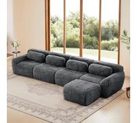 Mixtric Sofá Modular Moderno Sala Estar, Sofá Tela Suave Sin Estructura RíGida, Sofá Dos Plazas Extragrande Asiento Profundo, No Requiere Montaje,B,09