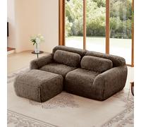 Mixtric Sofá Modular Moderno Sala Estar, Sofá Tela Suave Sin Estructura RíGida, Sofá Dos Plazas Extragrande Asiento Profundo, No Requiere Montaje,A,02