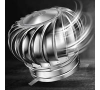 Mixtric Tapa VentilacióN para Chimenea Techo, Tapa VentilacióN Acero Inoxidable para Turbina EóLica, VentilacióN Chimenea Giratoria Redonda para Chimeneas Exteriores,300mm/12in