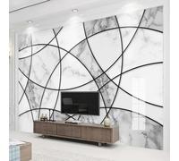 MIXUEXUNLU Papel pintado mural impermeable de mármol geométrico abstracto gris y blanca moderno salón TV Fondo decoración de pared dormitorio
