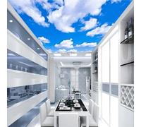 MIXUEXUNLU Papel tapiz mural de techo, cielo azul 3d y nubes blancas, sala de estar, dormitorio, Fondo de techo, papel tapiz fotográfico