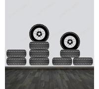 MIXUEXUNLU Pegatina de pared, arte, decoración de garaje, calcomanía, servicio de neumáticos, tienda de automóviles, reciclaje de neumáticos, Mural extraíble, papel tapiz, decoración de arte moderno