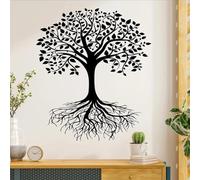 MIXUEXUNLU Pegatina de pared de árbol de la vida, arte de vinilo, decoración del hogar, sala de estar, dormitorio, silueta de árbol natural, calcomanía decorativa, Mural artístico
