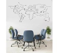 MIXUEXUNLU Placa de circuito, mapa del mundo, arte de pared de oficina, calcomanía, tecnología, vinilo, pegatina de pared, computadora, decoración del hogar