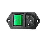 MixWare-MegaShop Wentronic - Conector para dispositivos en frío C-14 (10 A/250 V, con interruptor, 6 A/250 V), color verde