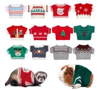 Mixweer 12 Piezas de Ropa de hurón, suéter de hámster, Ropa de Conejillo de Indias, Disfraz de Conejo, Sudadera de Punto para Invierno, Chaleco de Navidad, Ropa de hurón, Accesorios de Animales