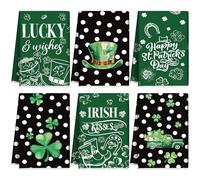 Mixweer 6 toallas de cocina para el día de San Patricio, vintage, trébol de la suerte, toalla de cocina retro de acuarela blanca a lunares del día de San Patricio, toallas de mano para baño, hogar,