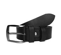 MixYourBeauty MYB Cinturón para hombre 100% piel auténtica - Made in Italy - sin costuras (Negro, 95-110 cm)