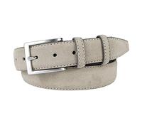 MixYourBeauty MYB Cinturón para hombre en ante genuino - altura 35 mm - Made in Italy (Gris pardo, 95-110 cm)