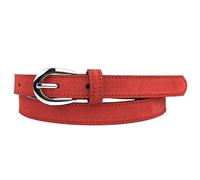 MixYourBeauty MYB Cinturón para mujer en ante genuino - altura 20 mm - Made In Italy (Rojo, 90-105 cm)