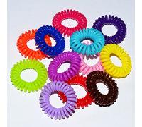 Miya® Lot de 10 élastiques pour câble téléphonique, mini spirale en plastique, accessoires pour cheveux, bracelet