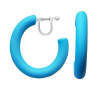 Miyabi Grace Pendientes de aro invisibles de 40 mm de grosor, para mujer, cómodos, no perforados, color azul, Resina, No es una piedra preciosa