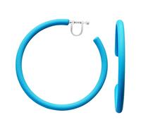 Miyabi Grace Pendientes de aro invisibles de 60 mm para mujer, elegantes, color azul, Resina, No es una piedra preciosa