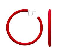 Miyabi Grace Pendientes de aro invisibles de 60 mm para mujer, elegantes, color rojo, Resina, No es una piedra preciosa