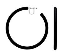 Miyabi Grace Pendientes de aro invisibles de 60 mm para mujer, elegantes, de color negro, Resina, No es una piedra preciosa